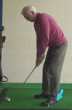 stance senior golf open tips hips impact clear let through target toe position normal feet left parallel aligned line info