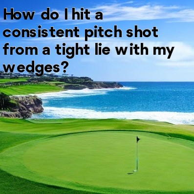 How do I hit a consistent pitch shot from a tight lie with my wedges