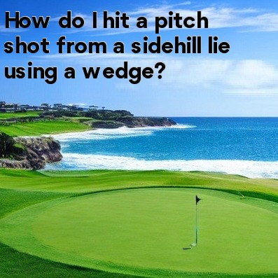 How do I hit a pitch shot from a sidehill lie using a wedge
