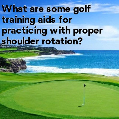 What are some golf training aids for practicing with proper shoulder rotation