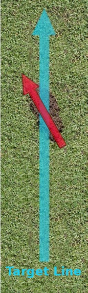 Divots Pointing Left of the Target Line Means B