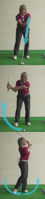 answer Grip down on the club and accelerate through impact