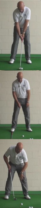 Correct Golf Answer Make a solid base and hit down into the ball