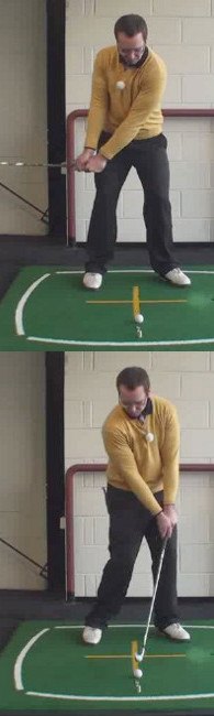 Correct Golf Answer Strike down to generate back spin but allow for some roll Correct Golf Answer Strike down to generate back spin but allow for some roll