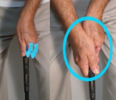 grip golf fred couples hand left putting right neutral addressing