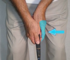 Reverse Overlap Putting Grip, Golf Term