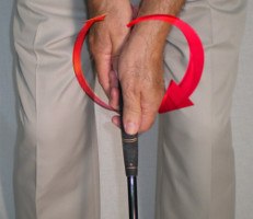 Cross-handed grip