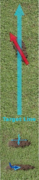 Divots Pointing Left of the Target Line – What Does It Mean?