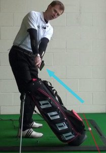 Swing On Plane With Stand Bag Golf Drill